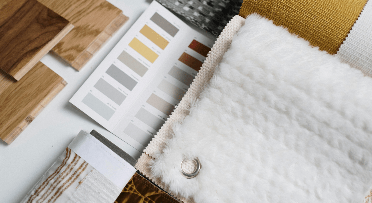 La palette colori di diversi materiali con i quali coloreremo casa tua dopo una consulenza Feng Shui sui colori.